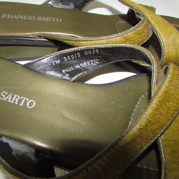 FRANCO SARTO Ponyhair Sandals Slides - Sz 7 - Picture 4 of 8